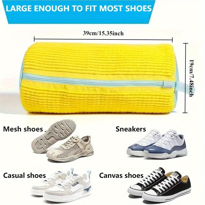 Heavy-Duty Shoe Washing Machine Bag with Zipper & Soft Protective Lining