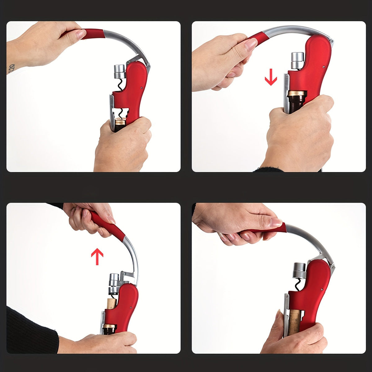 Ergonomic Corkscrew – Effortlessly and Safely Open Wine Bottles for Home and Hospitality Use