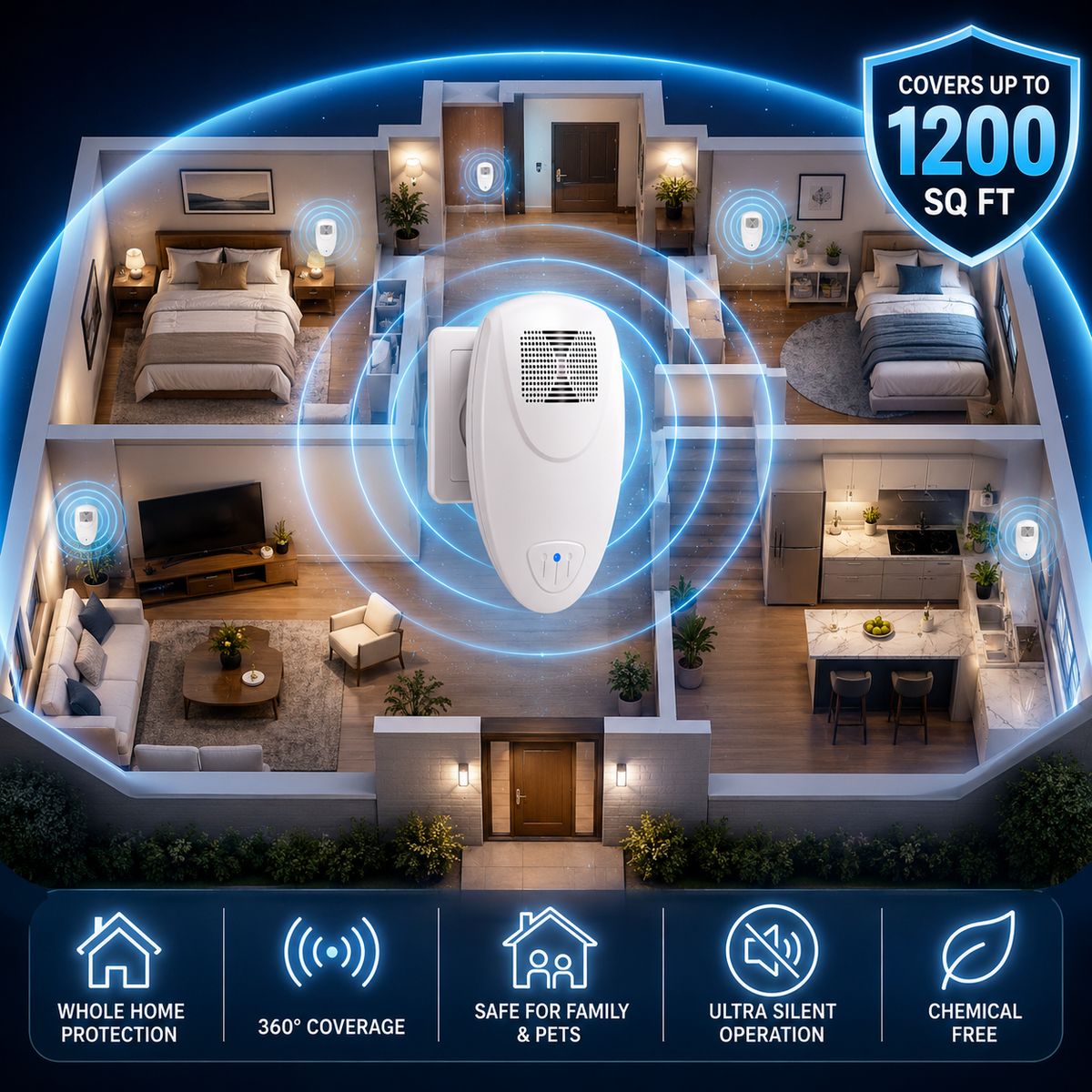Ultrasonic Bed Bug Repeller for Safe Home Protection