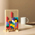 Wooden Tetris Puzzle Board – Ideal Desk Brain Break