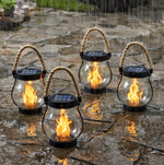 Solar Lantern with Authentic Flickering Flame Effect