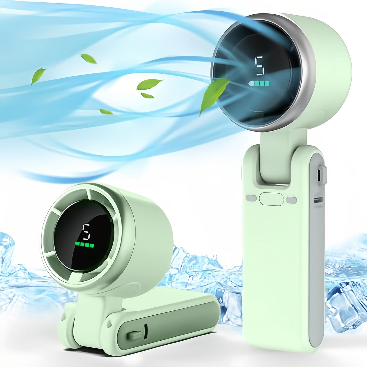Portable Turbo Handheld Fan – 3-in-1 USB Rechargeable with 5 Speed Settings