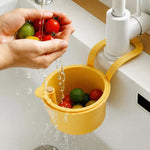 Two-Part Hanging Draining Basket with One-Click Emptying Feature