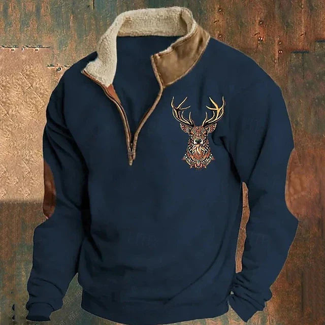 Stylish Men's Sweater with Elegant Deer Design