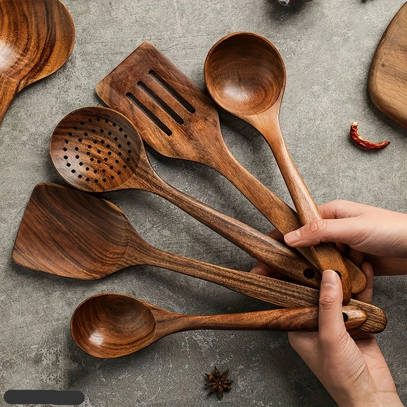 Natural Teak Wood Kitchen Set