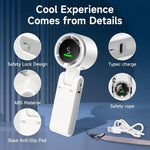 Portable Turbo Handheld Fan – 3-in-1 USB Rechargeable with 5 Speed Settings