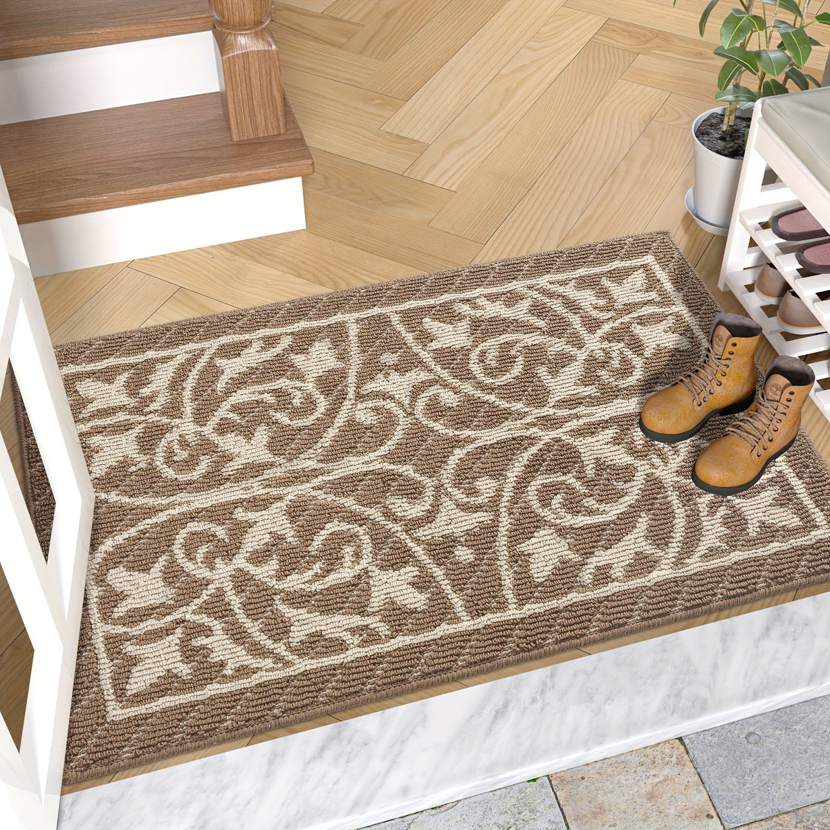 Low Profile Indoor Mat Entryway Rug Non-Slip - 1 Piece