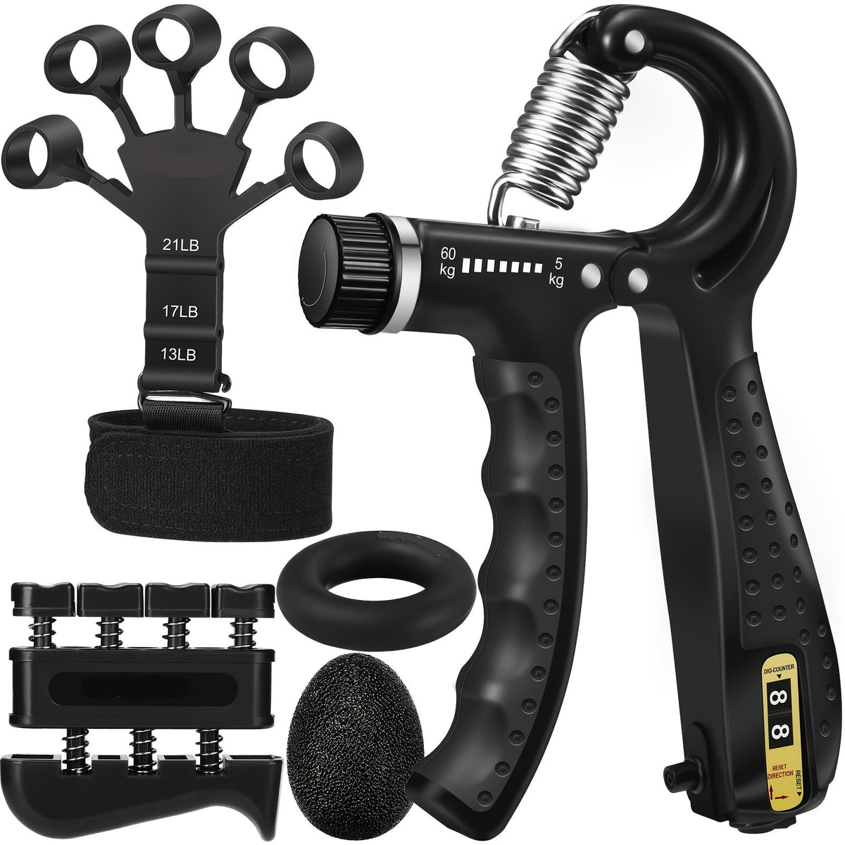 5-in-1 Hand Trainer Set for Strengthening Hands and Forearms