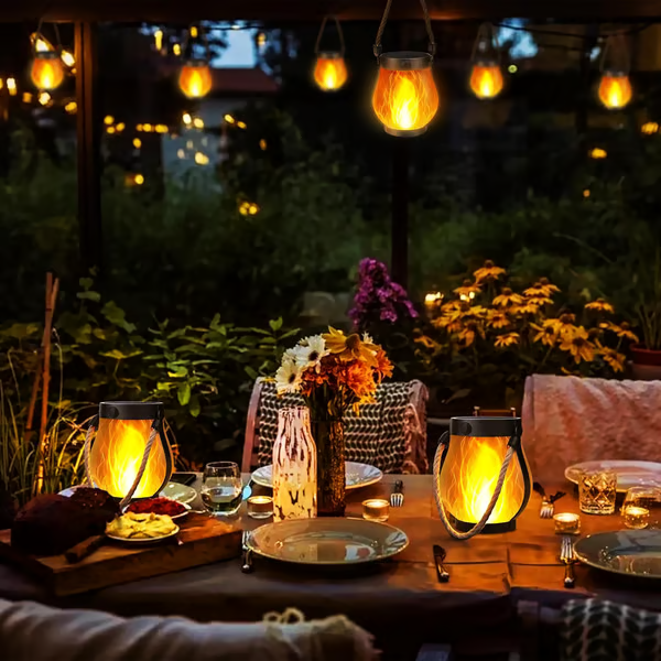 Flickering Solar Lantern: Create Ambiance Anywhere Outdoors