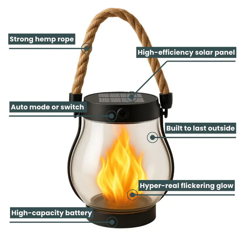 Flickering Solar Lantern: Create Ambiance Anywhere Outdoors