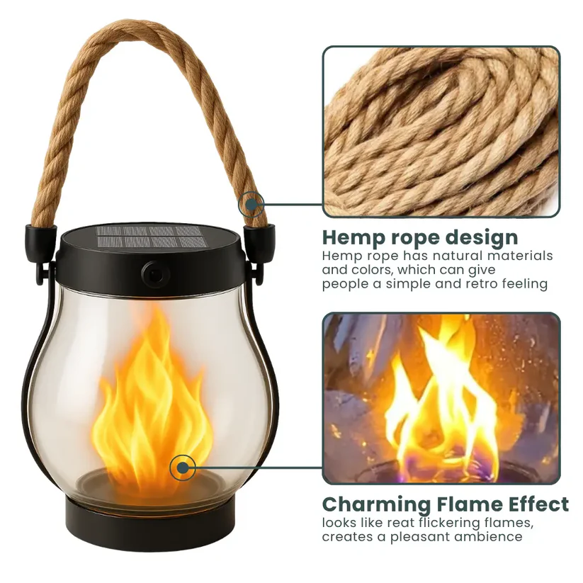 Flickering Solar Lantern: Create Ambiance Anywhere Outdoors