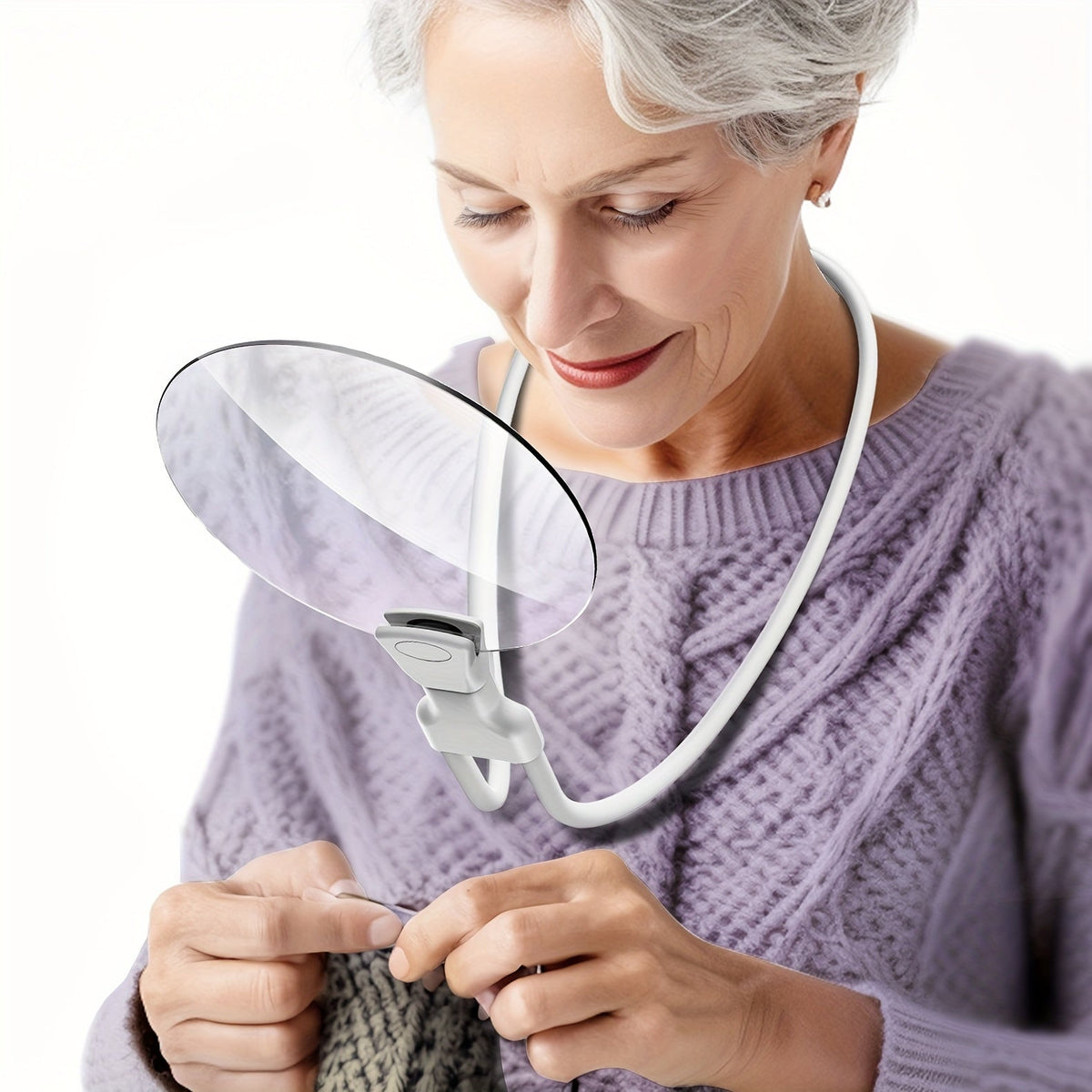 5X Magnifying Glass Pro – Hands-free Adjustable Neck Loupe for the Elderly and Visually Impaired – Ideal for Reading, Sewing, Crafting, and Inspection