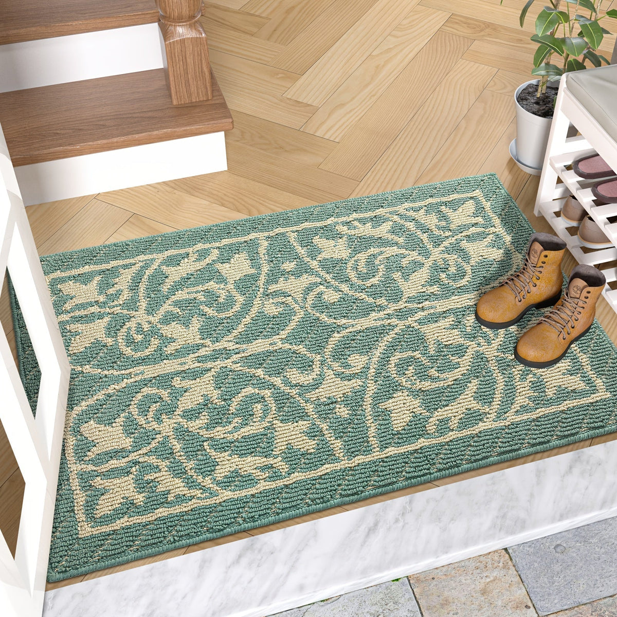 Low Profile Indoor Mat Entryway Rug Non-Slip - 1 Piece