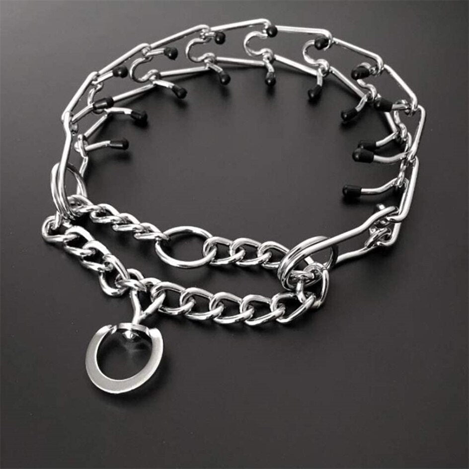 Adjustable Dog Training Collar with Rubberized Prongs