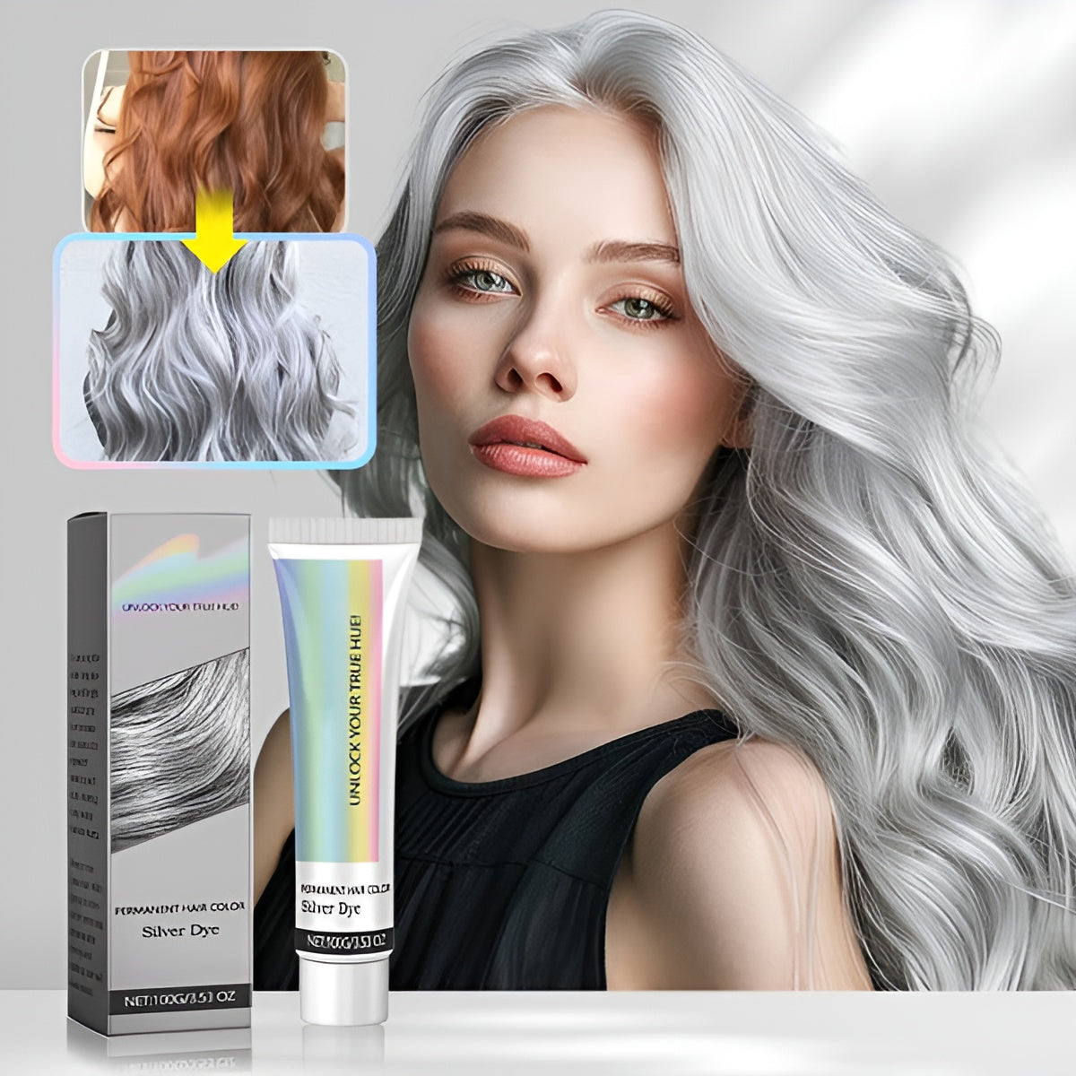 100G - Silver Essence Hair Dye - Bold, Natural Shine | Buy 1 Get 1 FREE