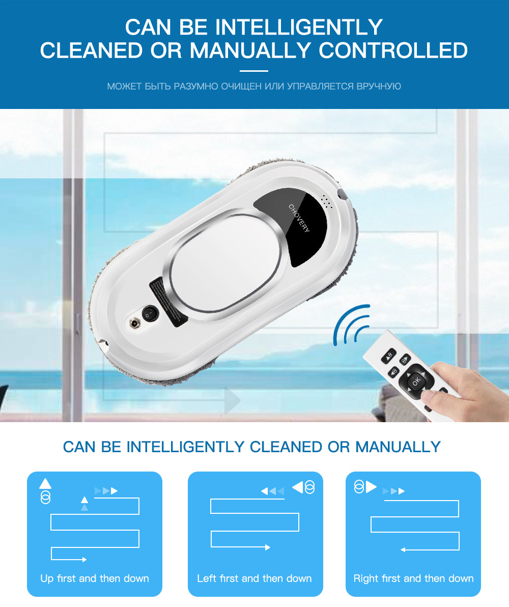 Smart Window Cleaning Robot – Hands-Free Operation with Remote Control for Streak-Free Results