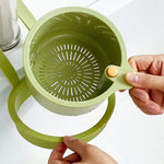 Two-Part Hanging Draining Basket with One-Click Emptying Feature
