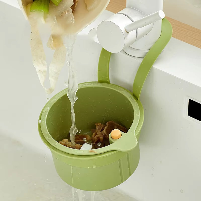 Two-Part Hanging Draining Basket with One-Click Emptying Feature