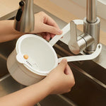 Two-Part Hanging Draining Basket with One-Click Emptying Feature