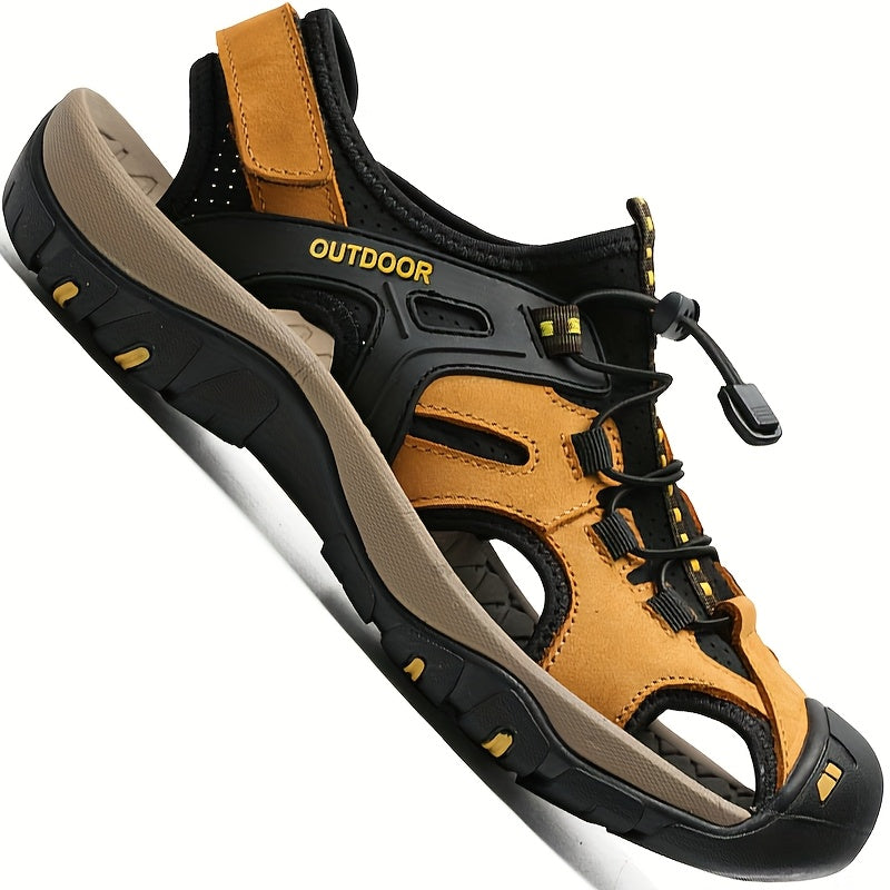 Men's High-Quality Leather Fisher Sandals – Comfortable and Long-Lasting