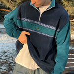 Trendy High Collar Half Zip Pullover