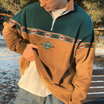 Trendy High Collar Half Zip Pullover