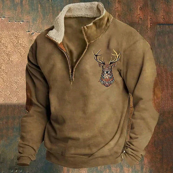 Stylish Men's Sweater with Elegant Deer Design