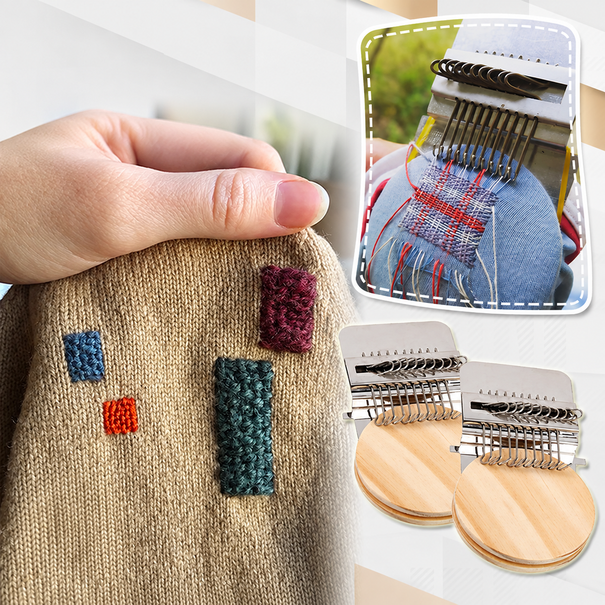 Repair Clothing | Mini Loom | Clean Darning Repair Tool