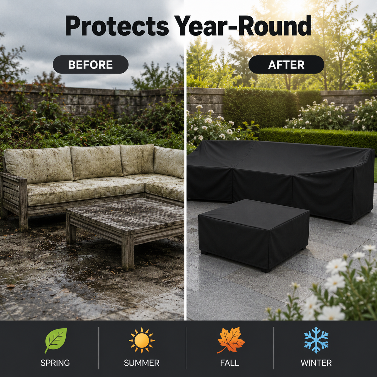 Outdoor Furniture Cover with UV and Rain Protection