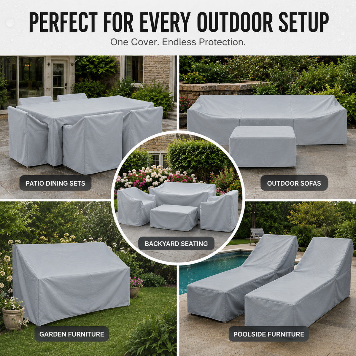 Outdoor Furniture Cover with UV and Rain Protection