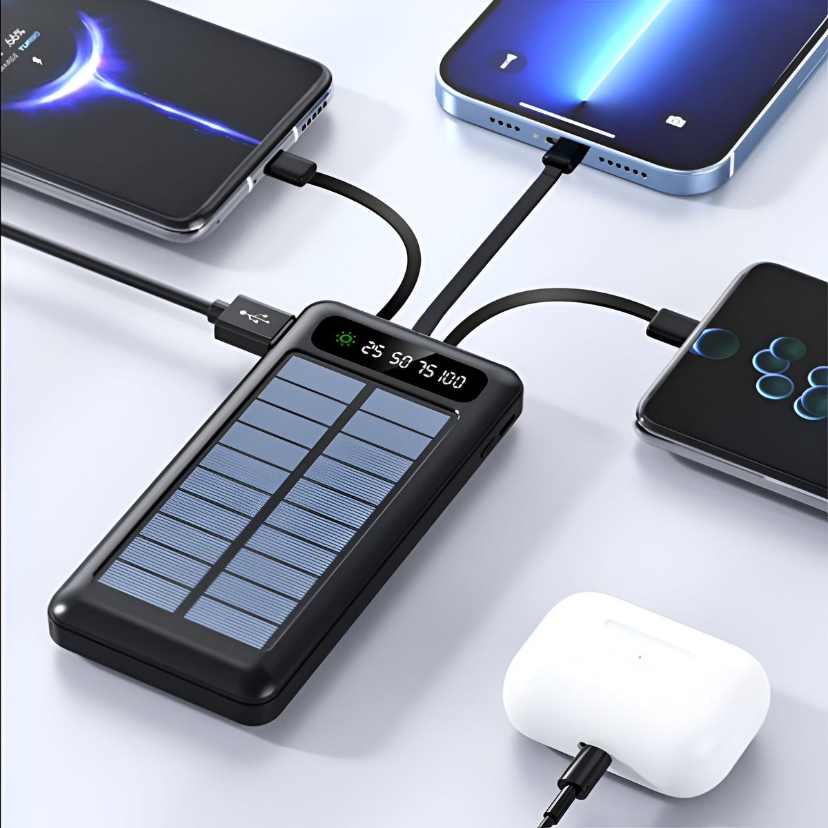 High-Capacity 20,000mAh Solar Power Bank – Quick Dual Charging