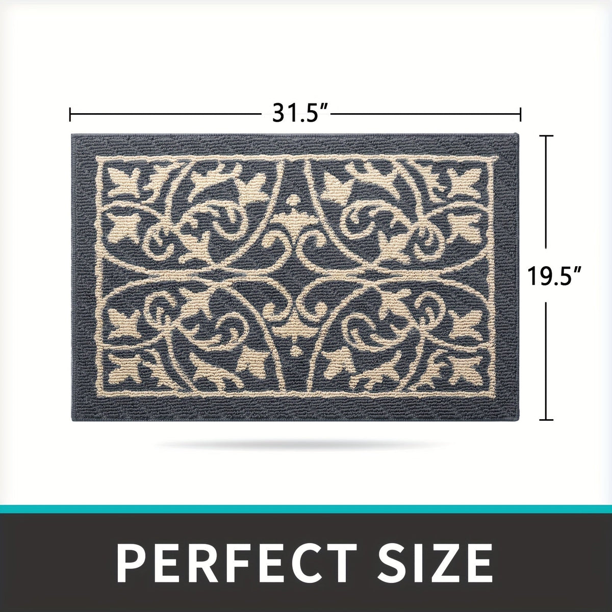 Low Profile Indoor Mat Entryway Rug Non-Slip - 1 Piece
