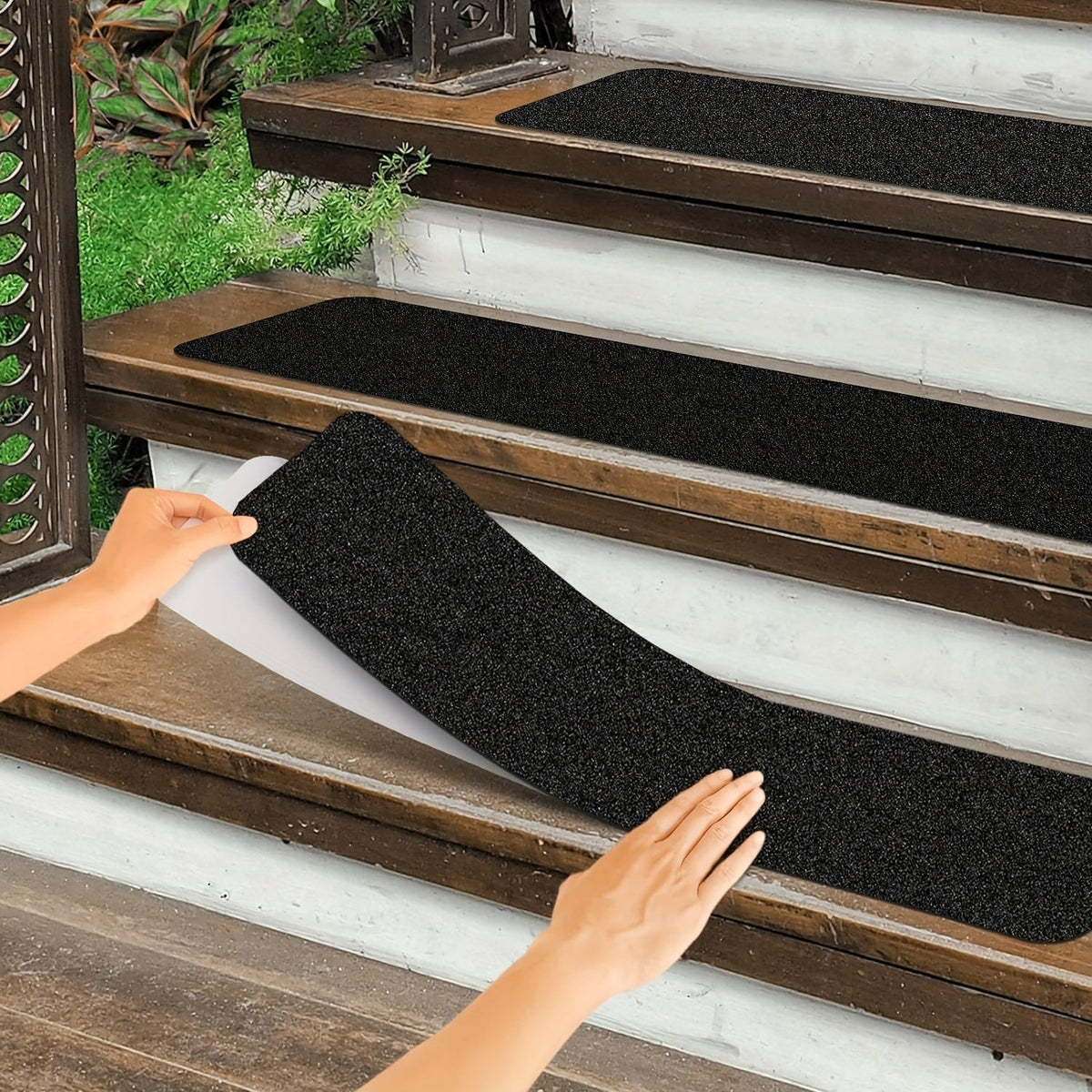 Slip-Resistant Stair Treads 10-Pack – 6"x24", 80-Grit, Weather-Resistant