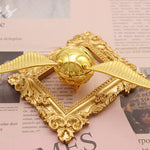 Elegant Winged Orb Ring Box – Opulent Moving Jewelry Organizer
