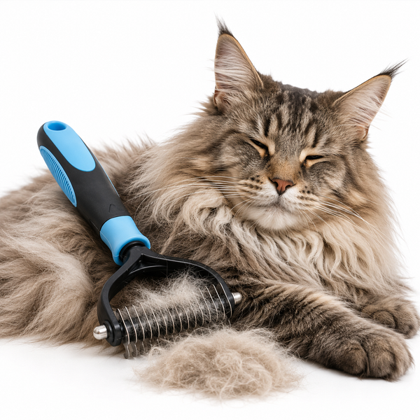 Dual-Sided Deshedding Brush for Dogs and Cats