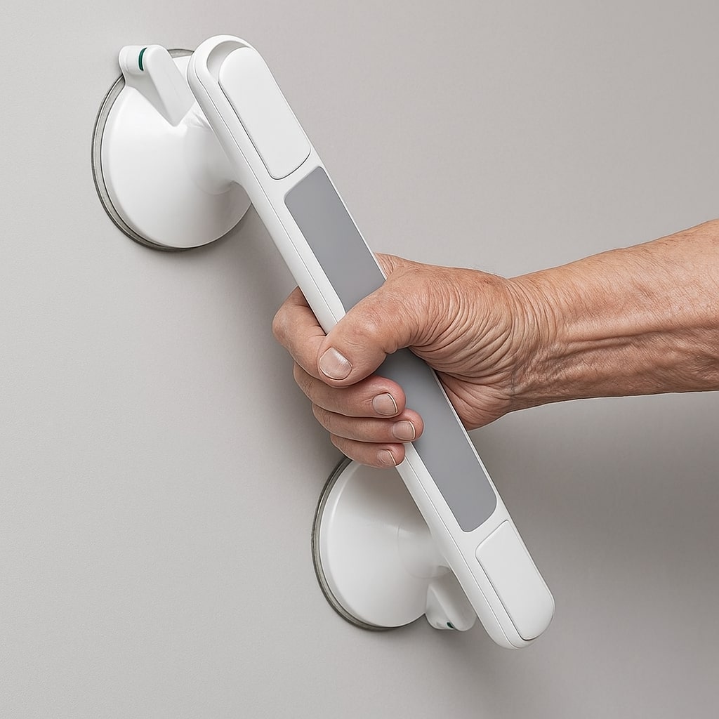 Shower, Bathtub, or Toilet Grab Bar | Suction Grip for Seniors - No Drilling Required