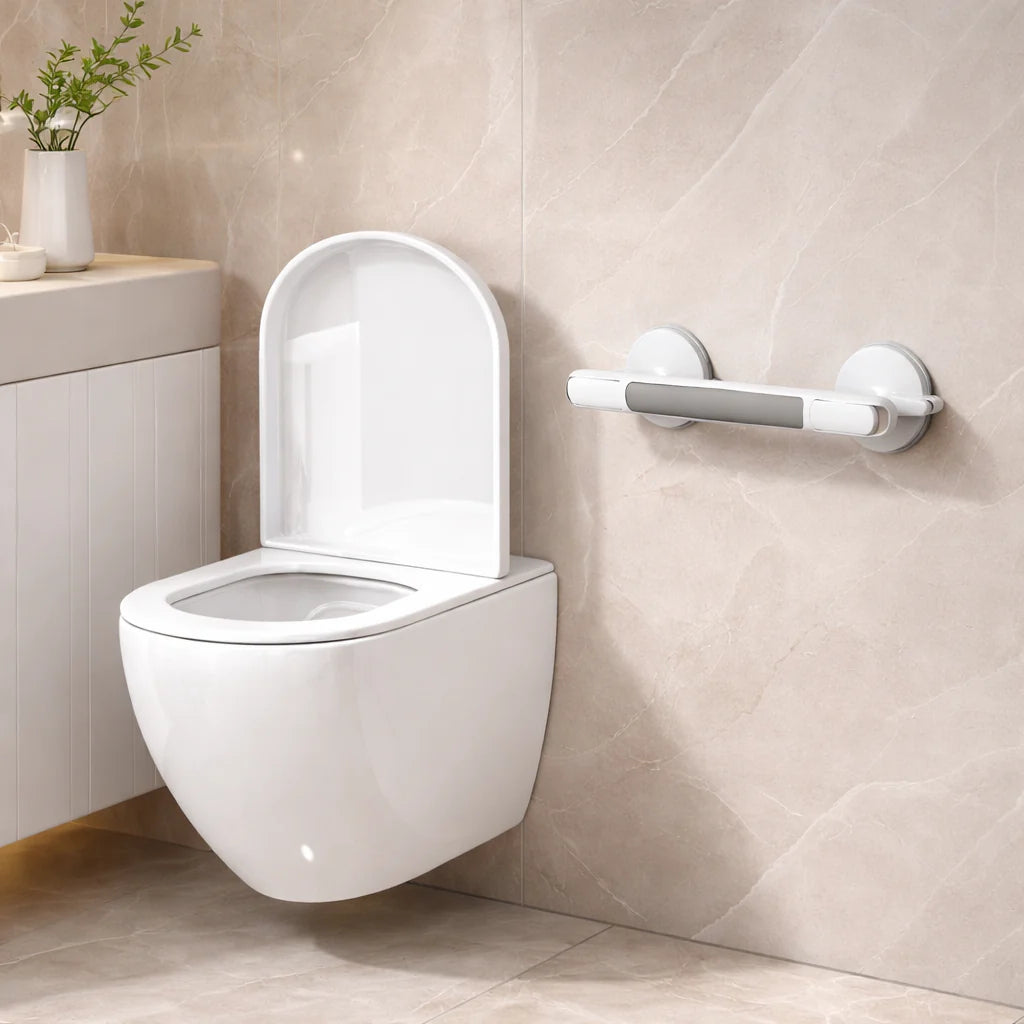 Shower, Bathtub, or Toilet Grab Bar | Suction Grip for Seniors - No Drilling Required