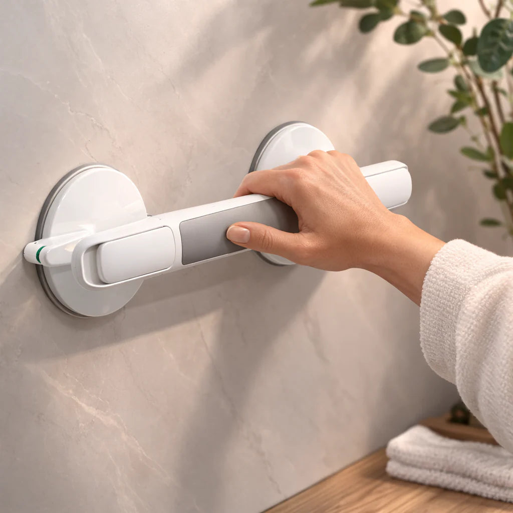 Shower, Bathtub, or Toilet Grab Bar | Suction Grip for Seniors - No Drilling Required
