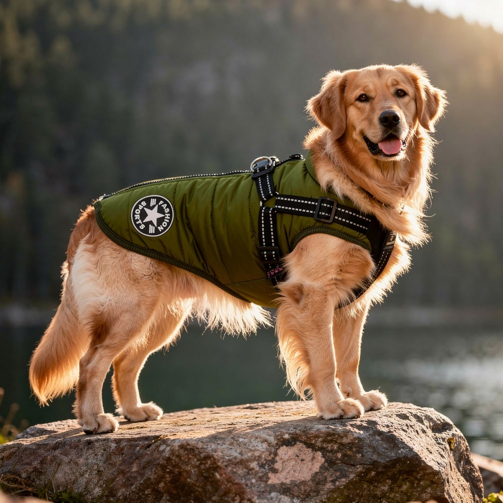Dog Coat with Built-in Harness | Fleece Jacket
