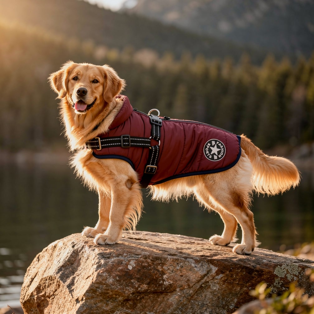 Dog Coat with Built-in Harness | Fleece Jacket