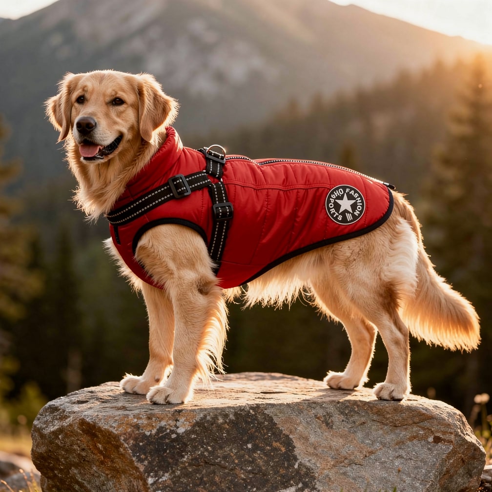 Dog Coat with Built-in Harness | Fleece Jacket