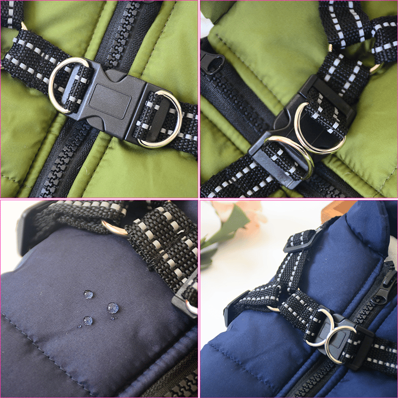 Dog Coat with Built-in Harness | Fleece Jacket