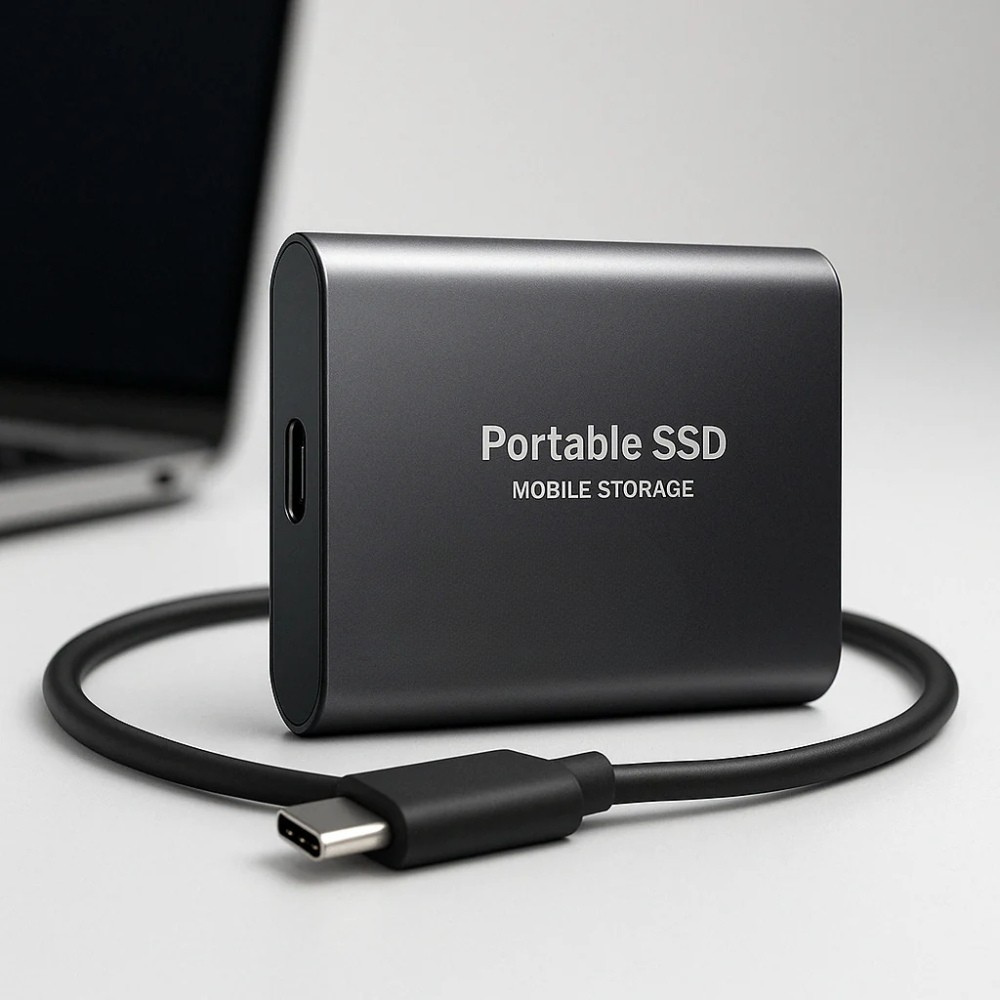 512GB Portable External SSD with Fast USB-C Data Storage