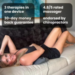 Back Pain Massager with Heat & Vibration, Support for Sciatica Relief, Lumbar Pain & Posture Correction – 3-in-1 Home Therapy