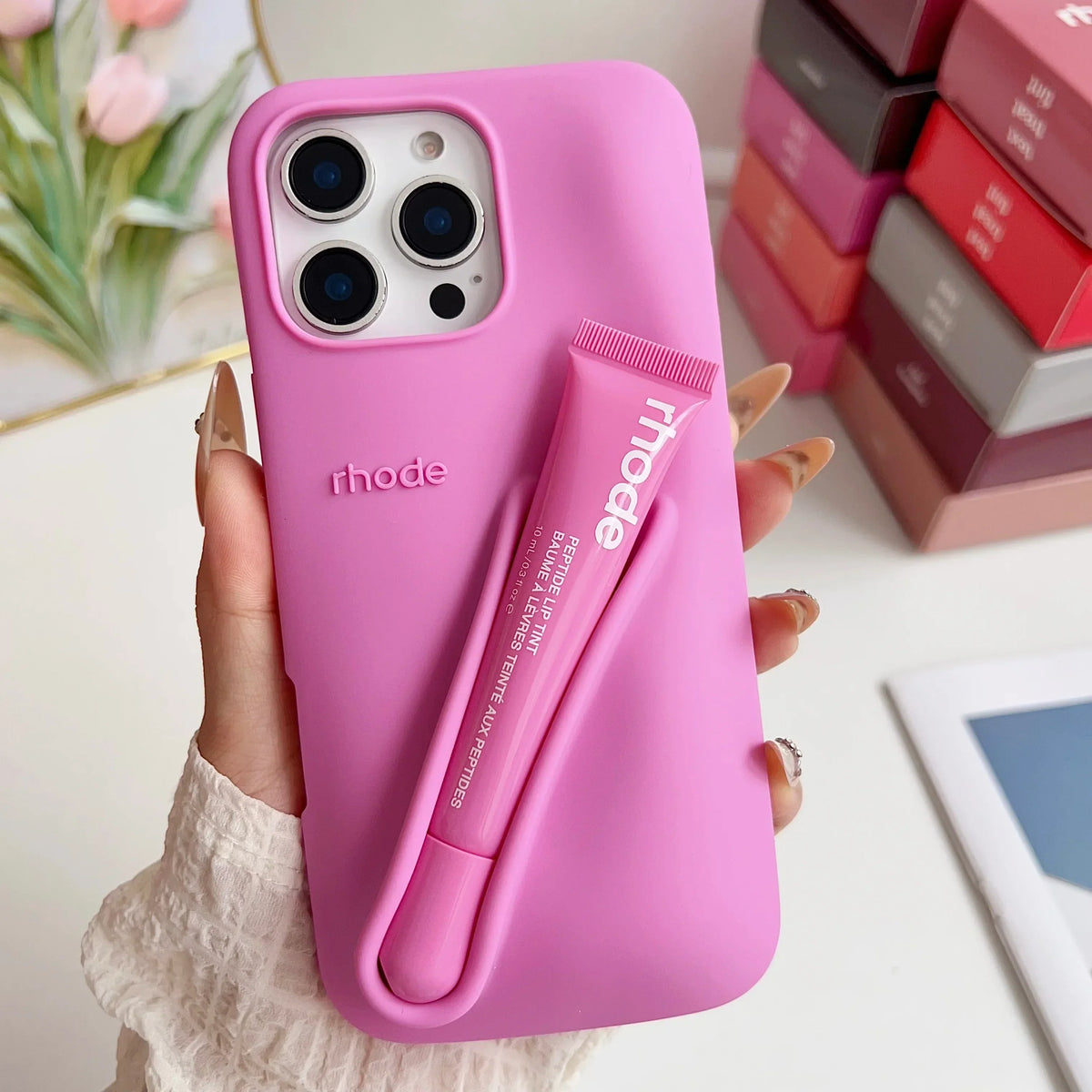 Phone Case with Lip Gloss Set for Models 13-17