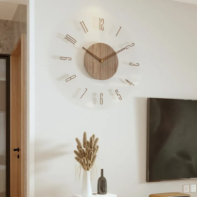 Modern Wooden Wall Clock – Minimalist and Elegant Design for the Living Room