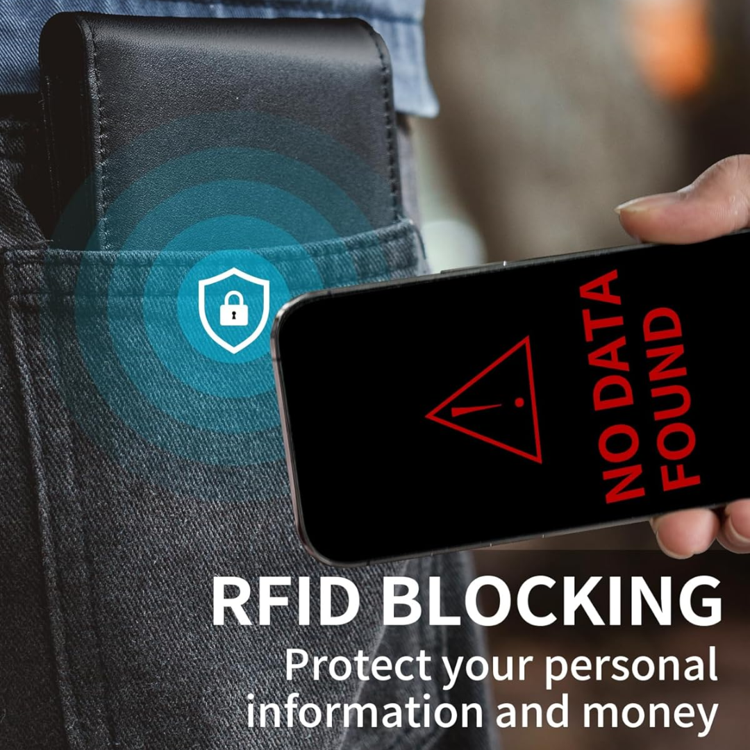 Men's Bifold Genuine Leather RFID Blocking Wallet
