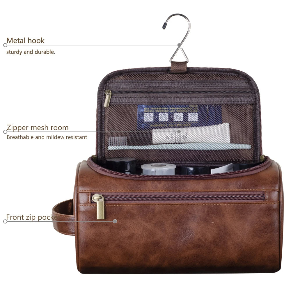 Premium Leather Toiletry Bag for Travelers