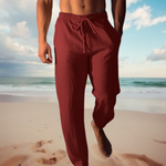 Relaxed Fit Linen Drawstring Pants