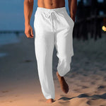 Relaxed Fit Linen Drawstring Pants